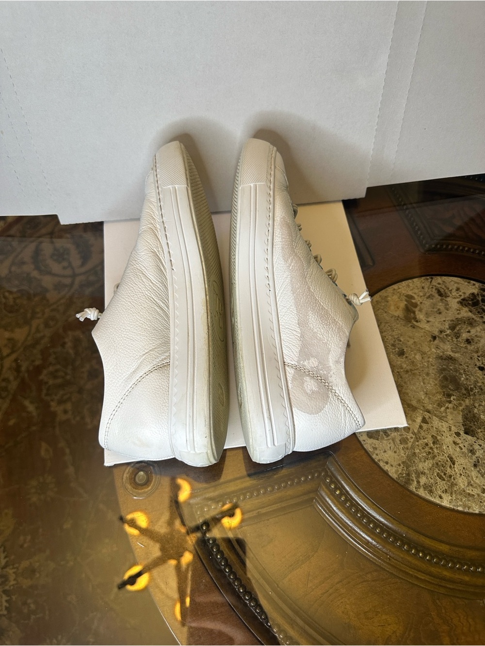 Pre-owned Paul Green Platform Sneaker Women White Leather Low-Top Sneakers Size - Picture 17 of 17